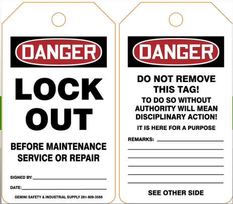 GSPLOTO | Lock out Tags